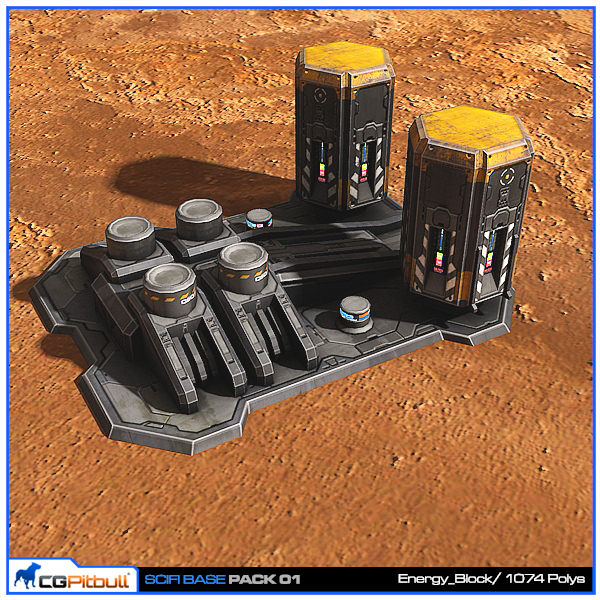 SciFi Base Pack 01 Low-poly 3D model_4