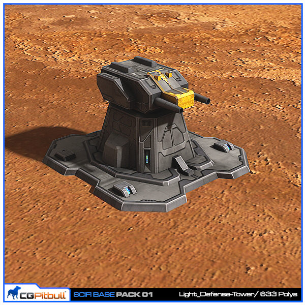 SciFi Base Pack 01 Low-poly 3D model_7
