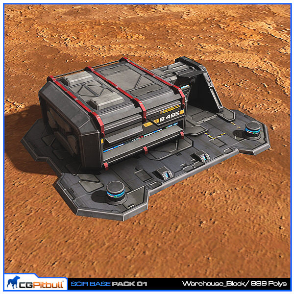 SciFi Base Pack 01 Low-poly 3D model_1