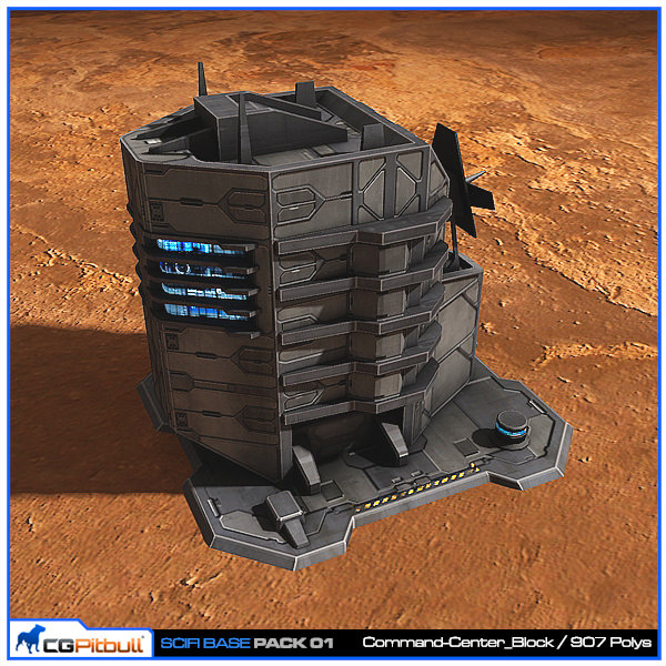 SciFi Base Pack 01 Low-poly 3D model_2