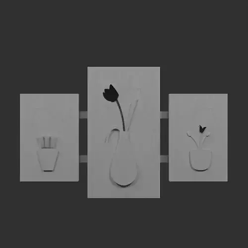 Abstract portrait of flowers in marble