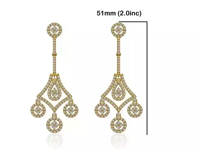Women Long Earring STL JCD Details