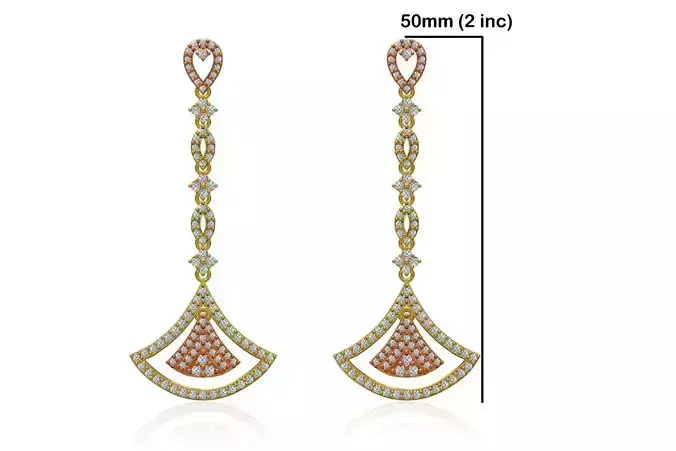 Women Long Earring STL JCD Details