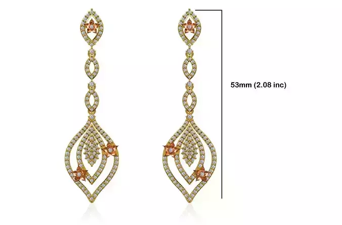 Women Long Earring STL JCD Details