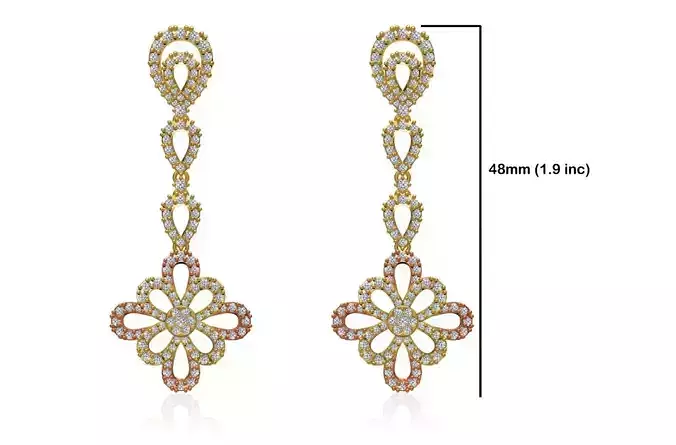 Women Long Earring STL JCD Details