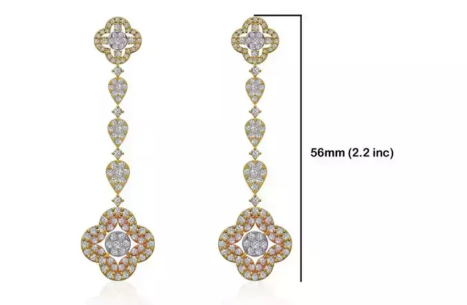 Women Long Earring STL JCD Details