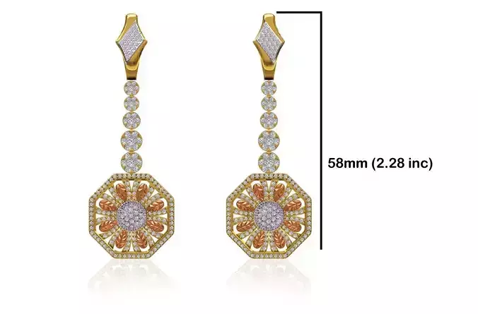 Women Long Earring STL JCD Details