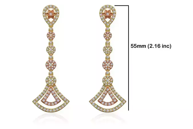Women Long Earring STL JCD Details