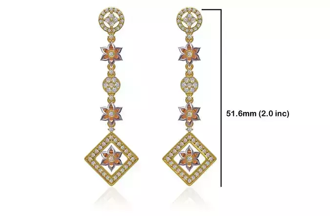 Women Long Earring STL JCD Details