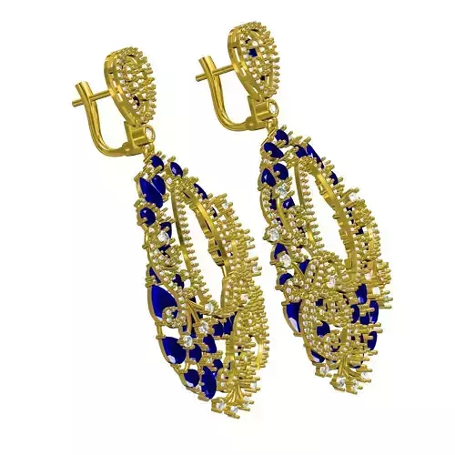 Unique Art Deco Diamond Earring