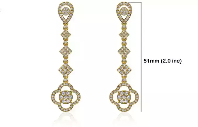 Women Long Earring STL JCD Details