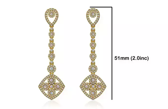Women Long Earring STL JCD Details