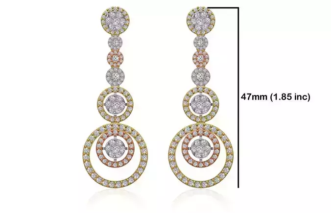 Women Long Earring STL JCD Details