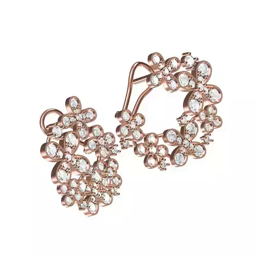 Beautiful Floral Cluster Hoop Earring