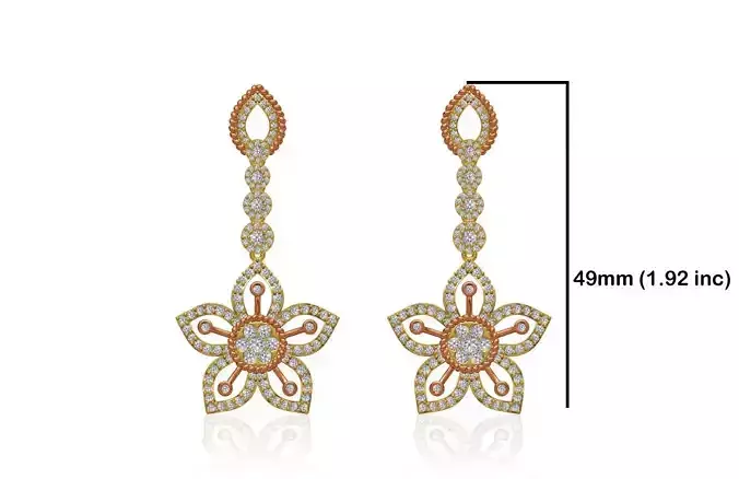 Women Long Earring STL JCD Details