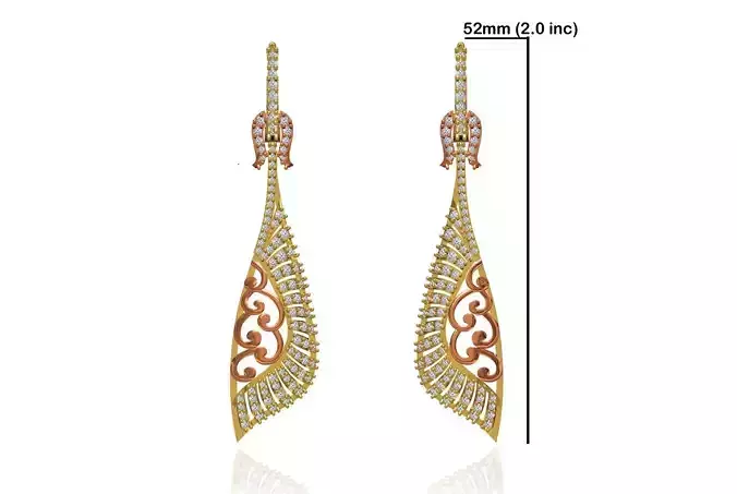 Women Long Earring STL JCD Details