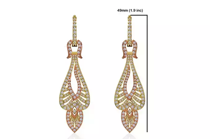 Women Long Earring STL JCD Details