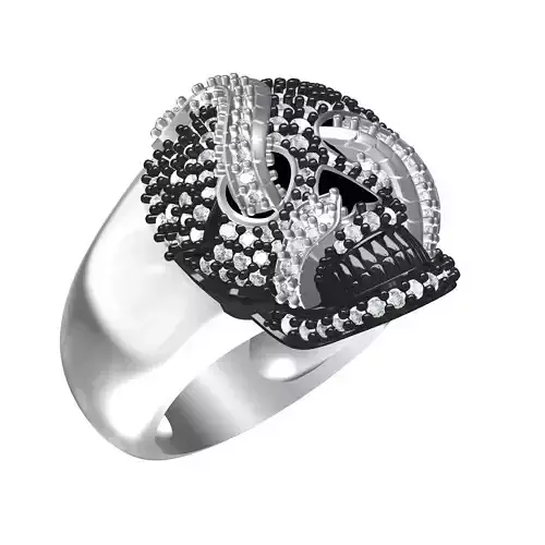 Skull Snake Diamond Hip Hop Ring