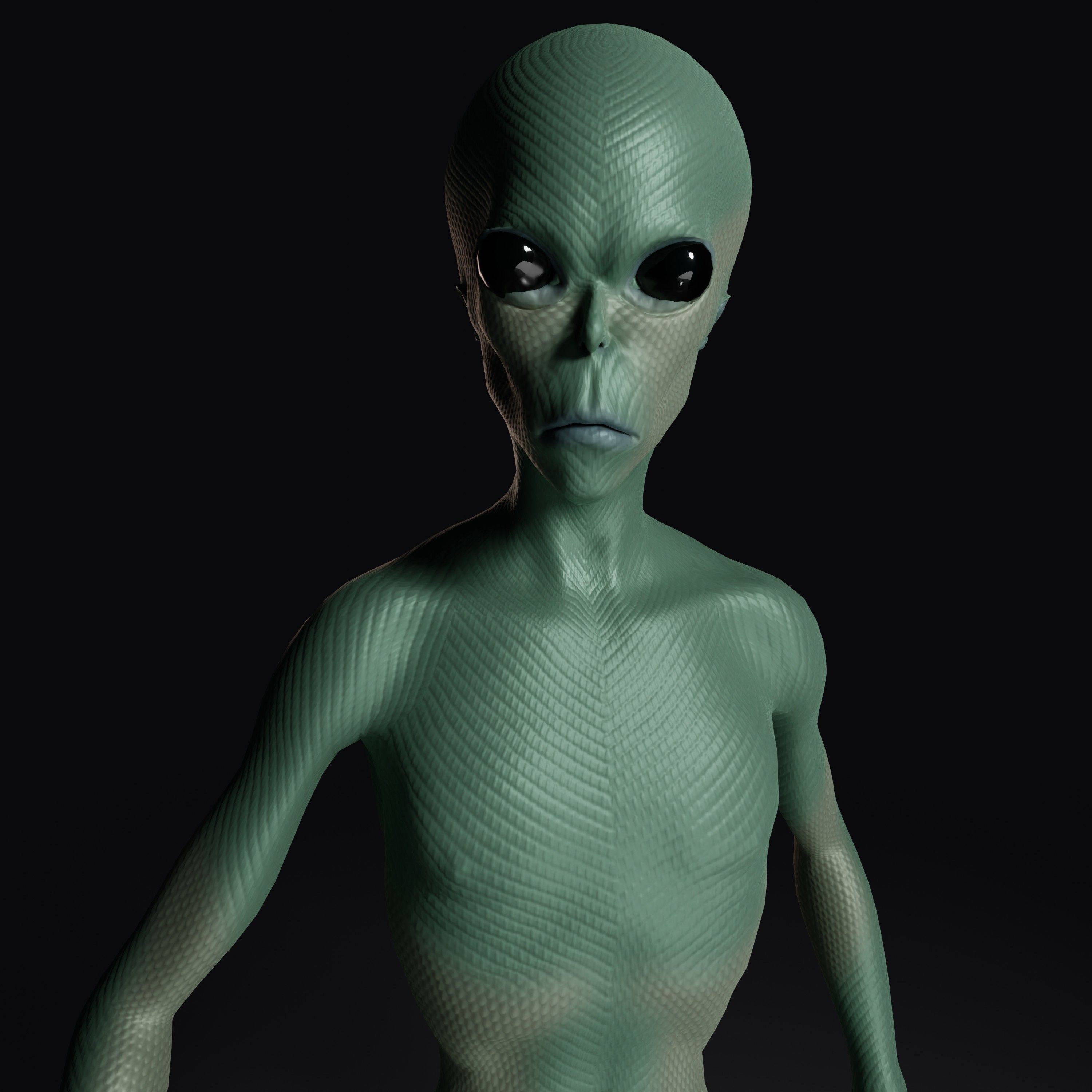 Realistic Alien 3D model_3