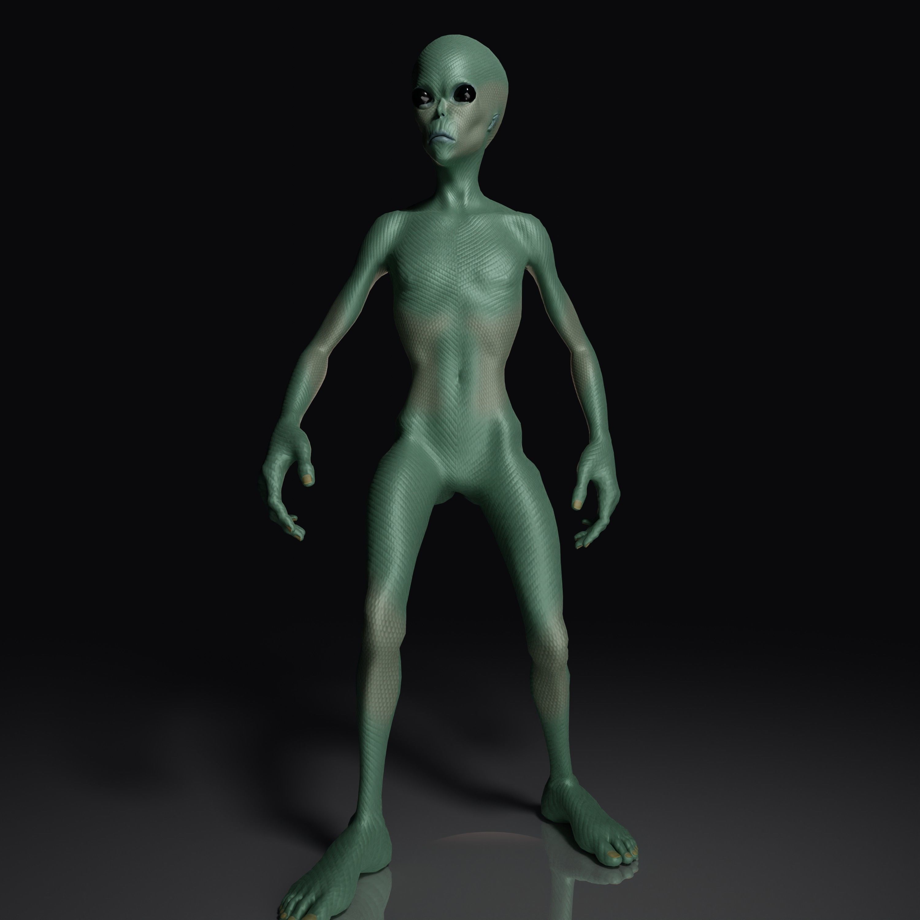 Realistic Alien 3D model_4