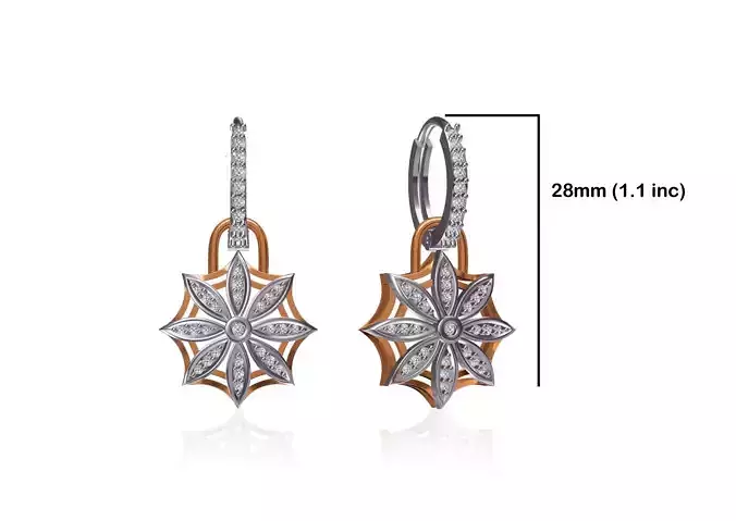 Women Long Earring STL JCD Details