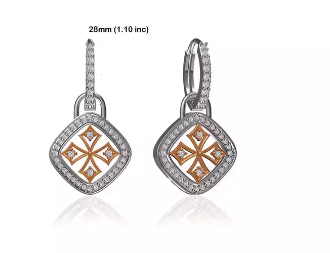 Women Long Earring STL JCD Details