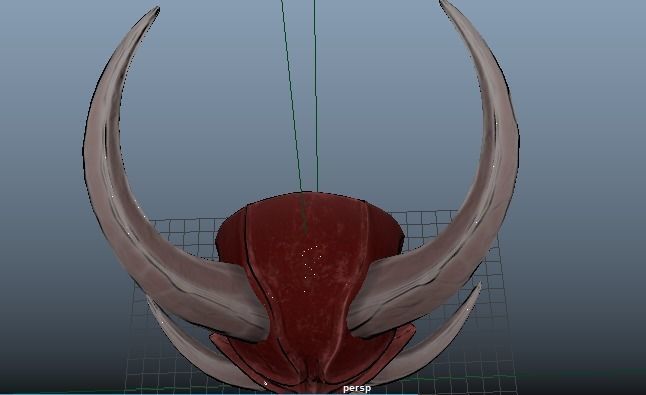 Hannya Mask Low Poly  Low-poly 3D model_10