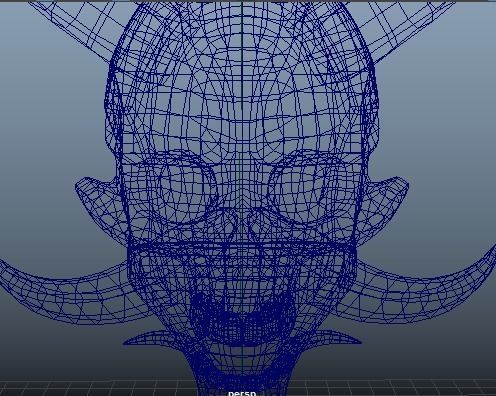 Hannya Mask Low Poly  Low-poly 3D model_13