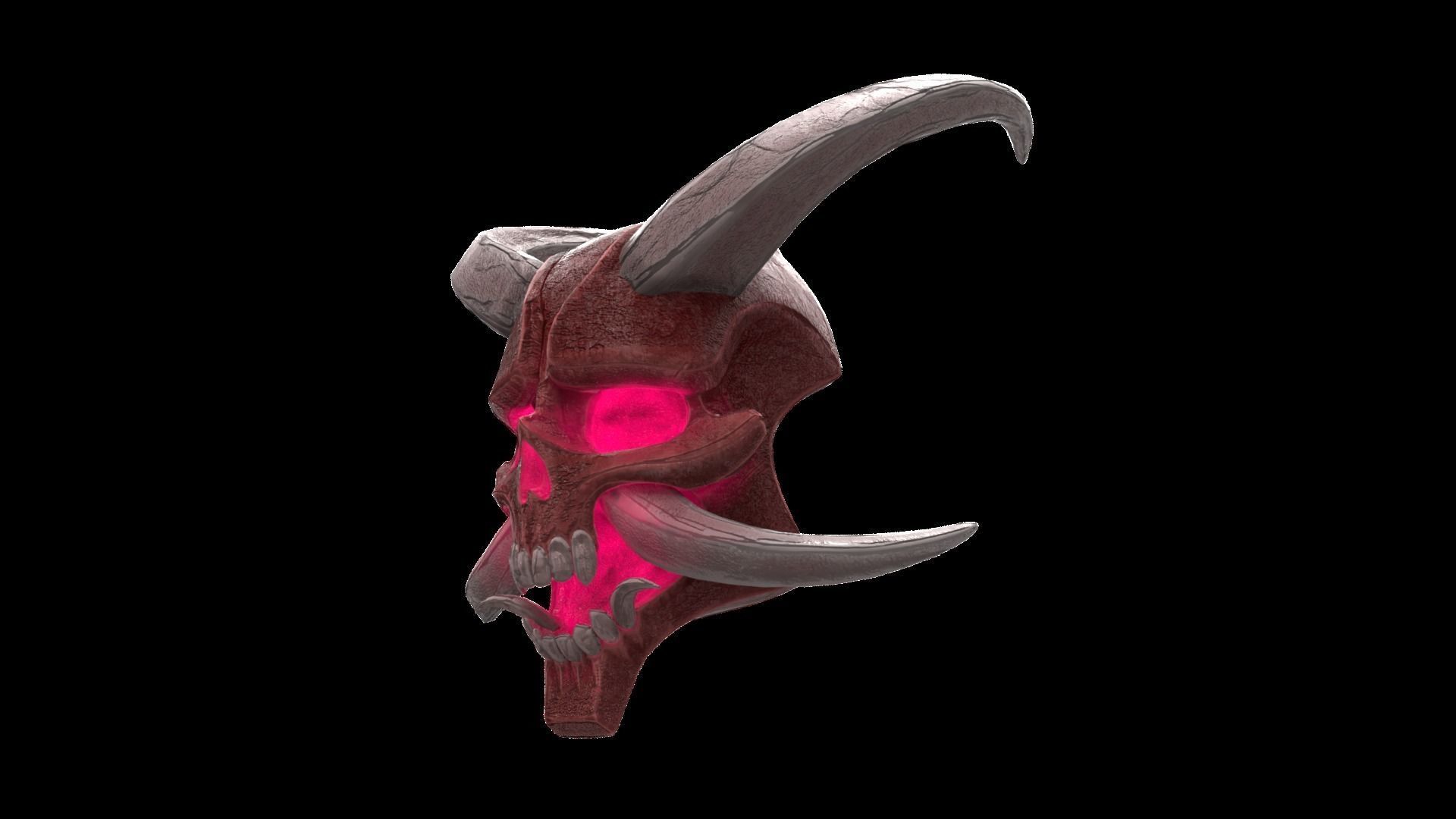 Hannya Mask Low Poly  Low-poly 3D model_24
