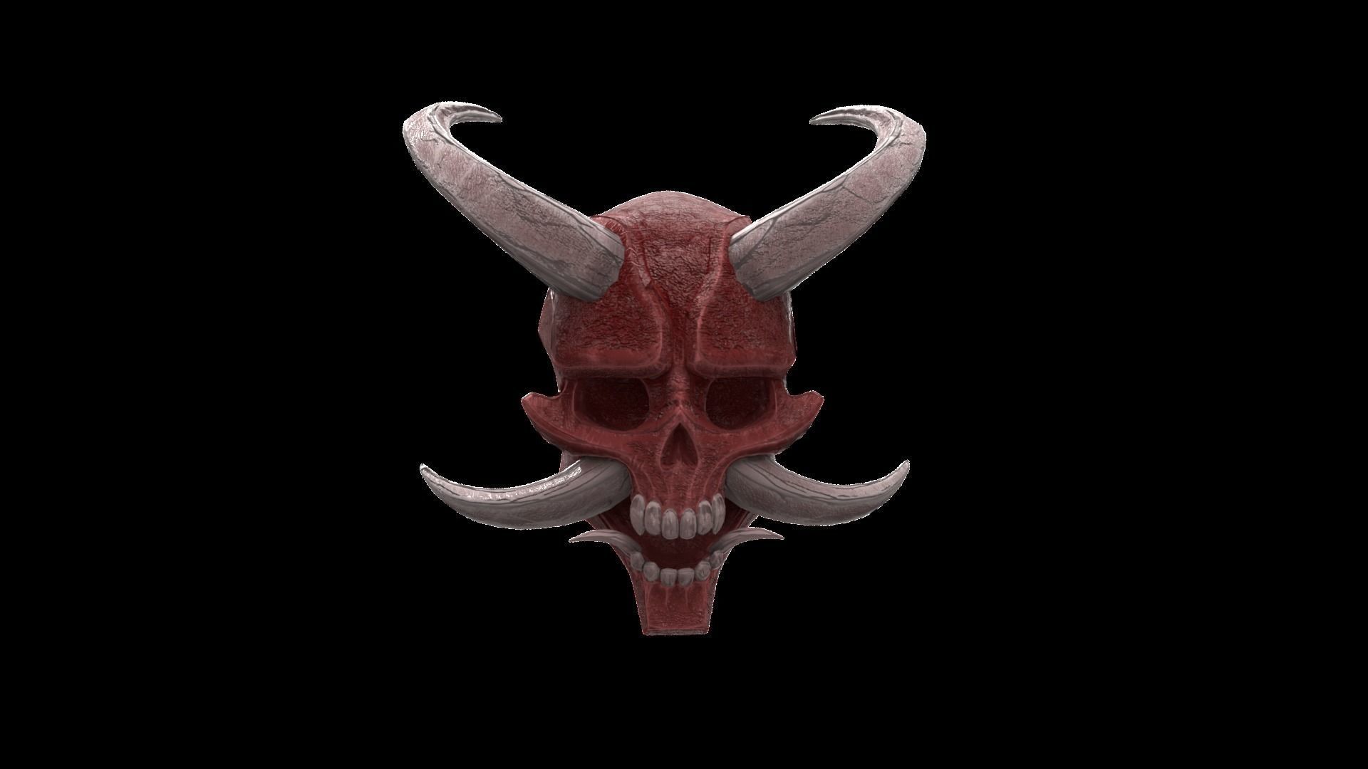 Hannya Mask Low Poly  Low-poly 3D model_25