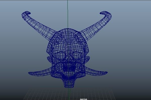 Hannya Mask Low Poly  Low-poly 3D model_18