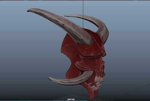Hannya Mask Low Poly  Low-poly 3D model_15