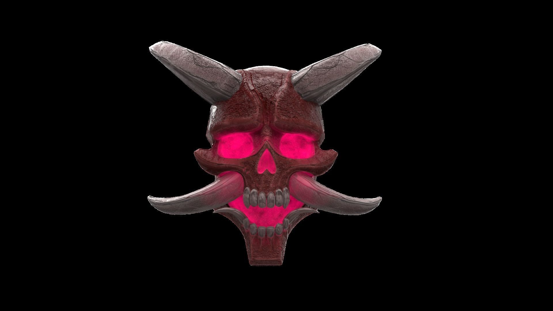 Hannya Mask Low Poly  Low-poly 3D model_26