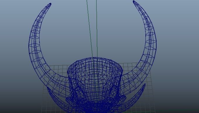 Hannya Mask Low Poly  Low-poly 3D model_9