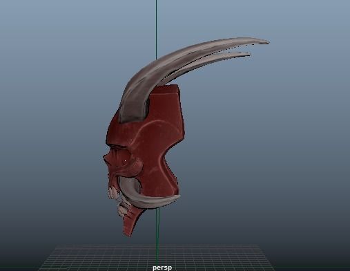 Hannya Mask Low Poly  Low-poly 3D model_19