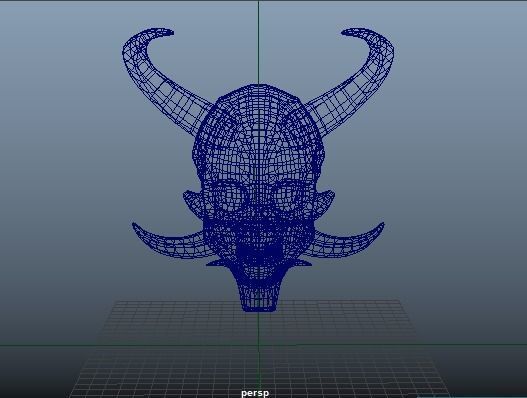 Hannya Mask Low Poly  Low-poly 3D model_14