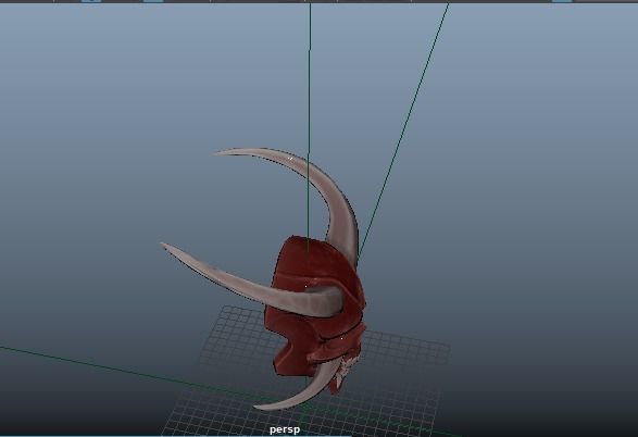 Hannya Mask Low Poly  Low-poly 3D model_11