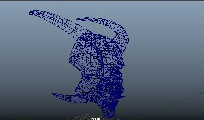 Hannya Mask Low Poly  Low-poly 3D model_16