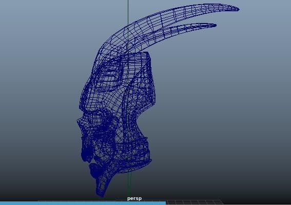 Hannya Mask Low Poly  Low-poly 3D model_20