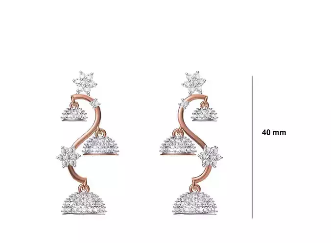 Women Long Earring STL JCD Details 3D print model