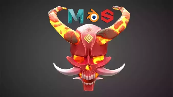 Lawa Hannya Mask Low Poly