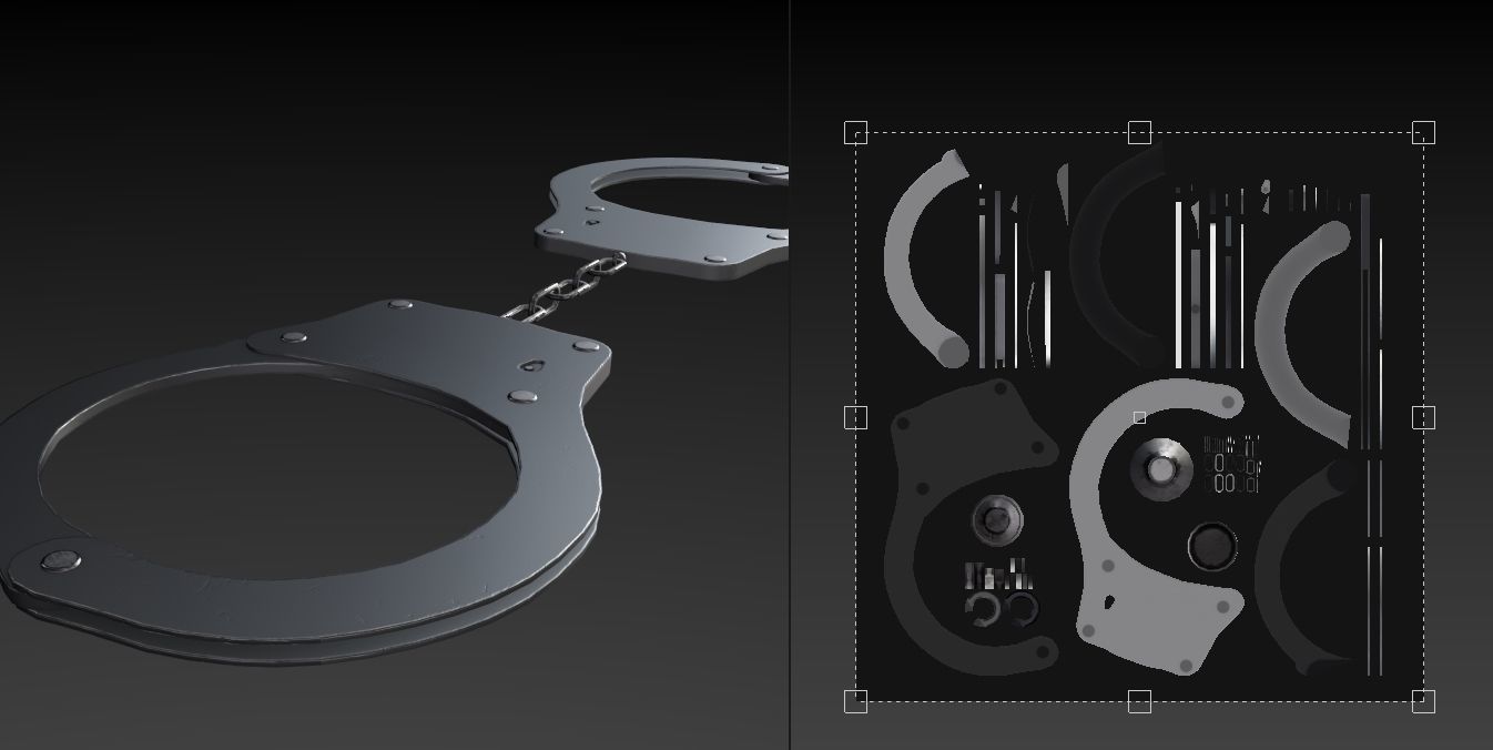 Handcuffs Low-poly 3D model_10