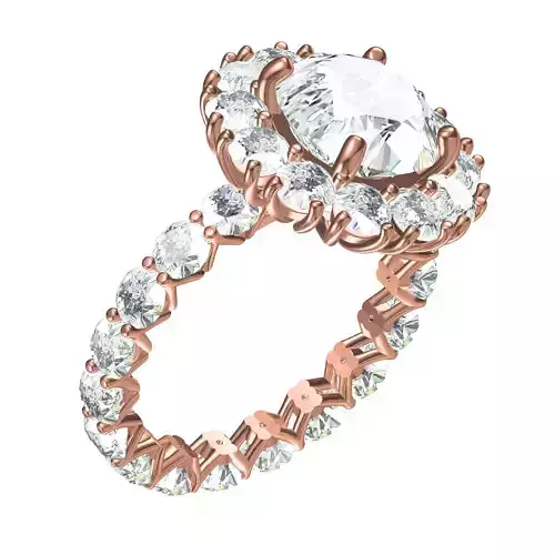 Round Diamond Cluster Solitaire Ring