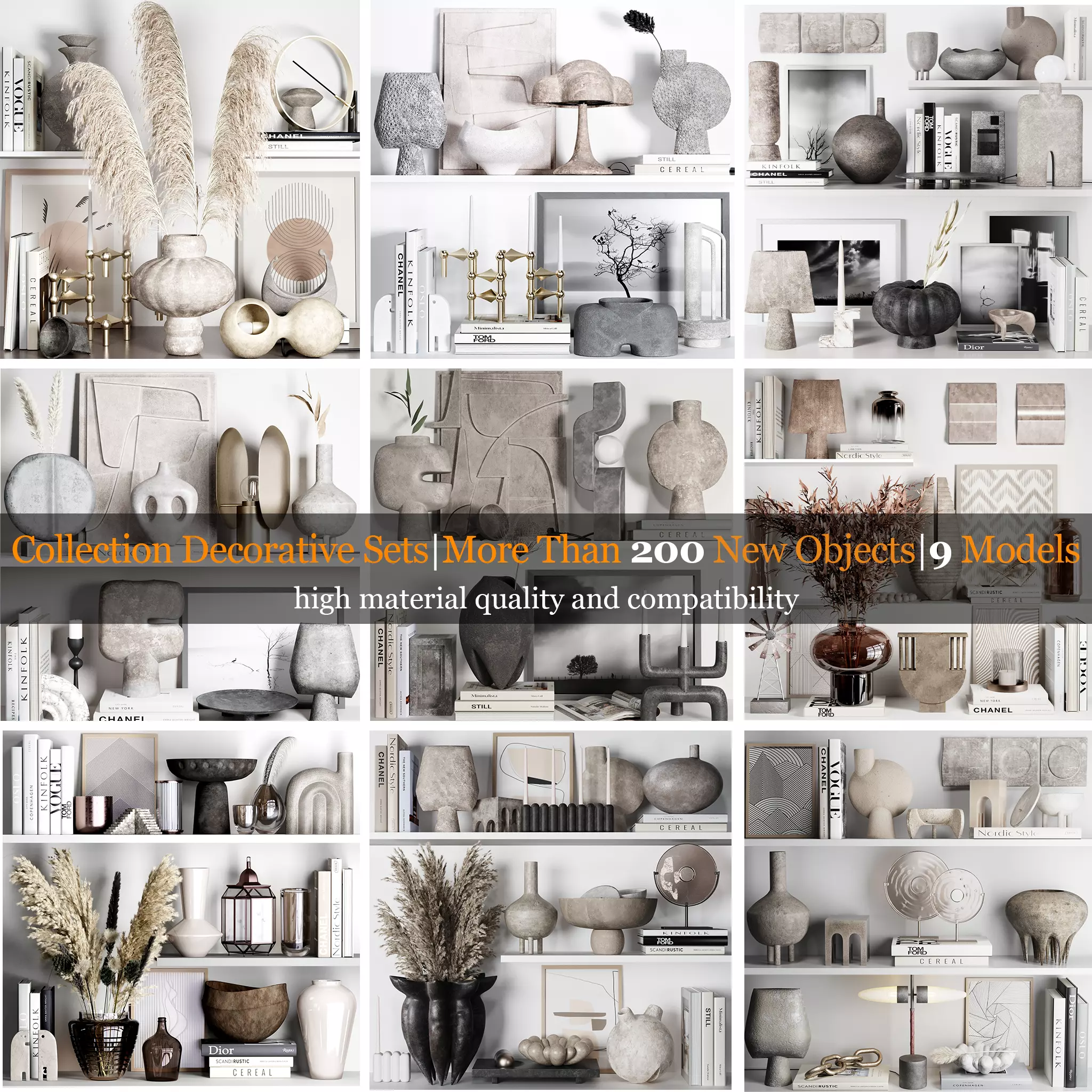 Collection Decorative Sets  More Than 200 New Objects  9Models _0