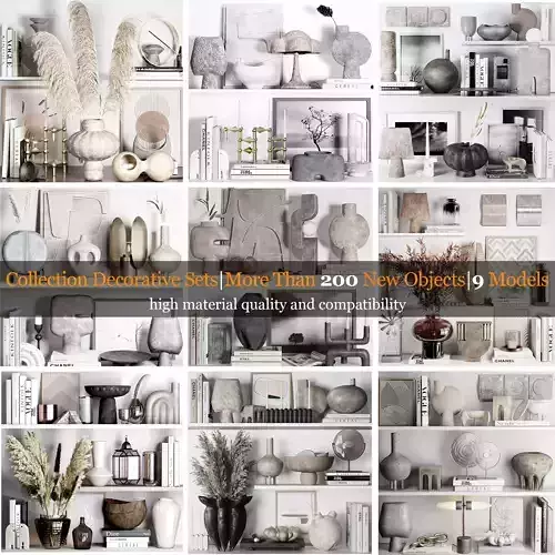 Collection Decorative Sets  More Than 200 New Objects  9Models