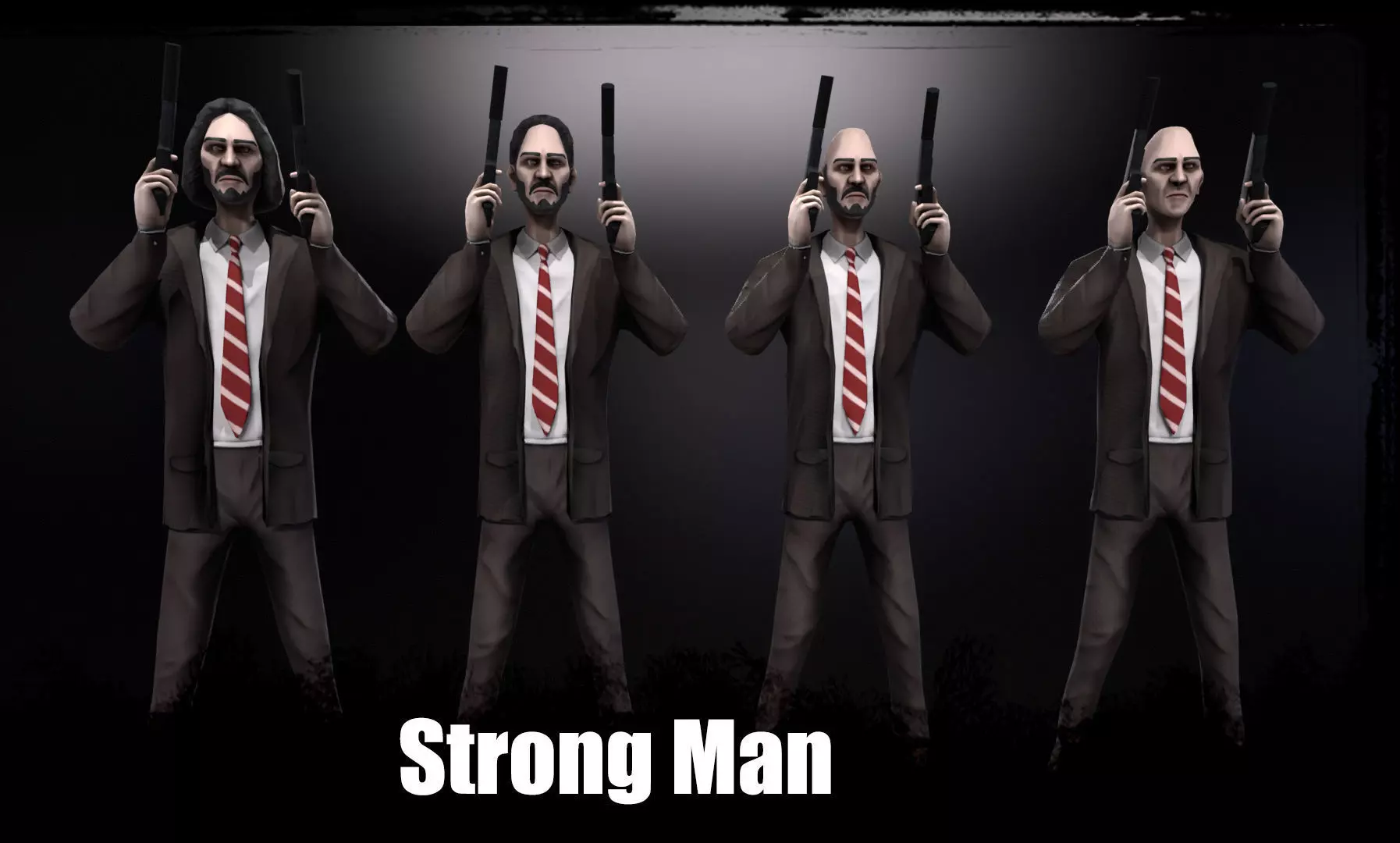 Strong Man and Weapon Low-poly 3D model_0