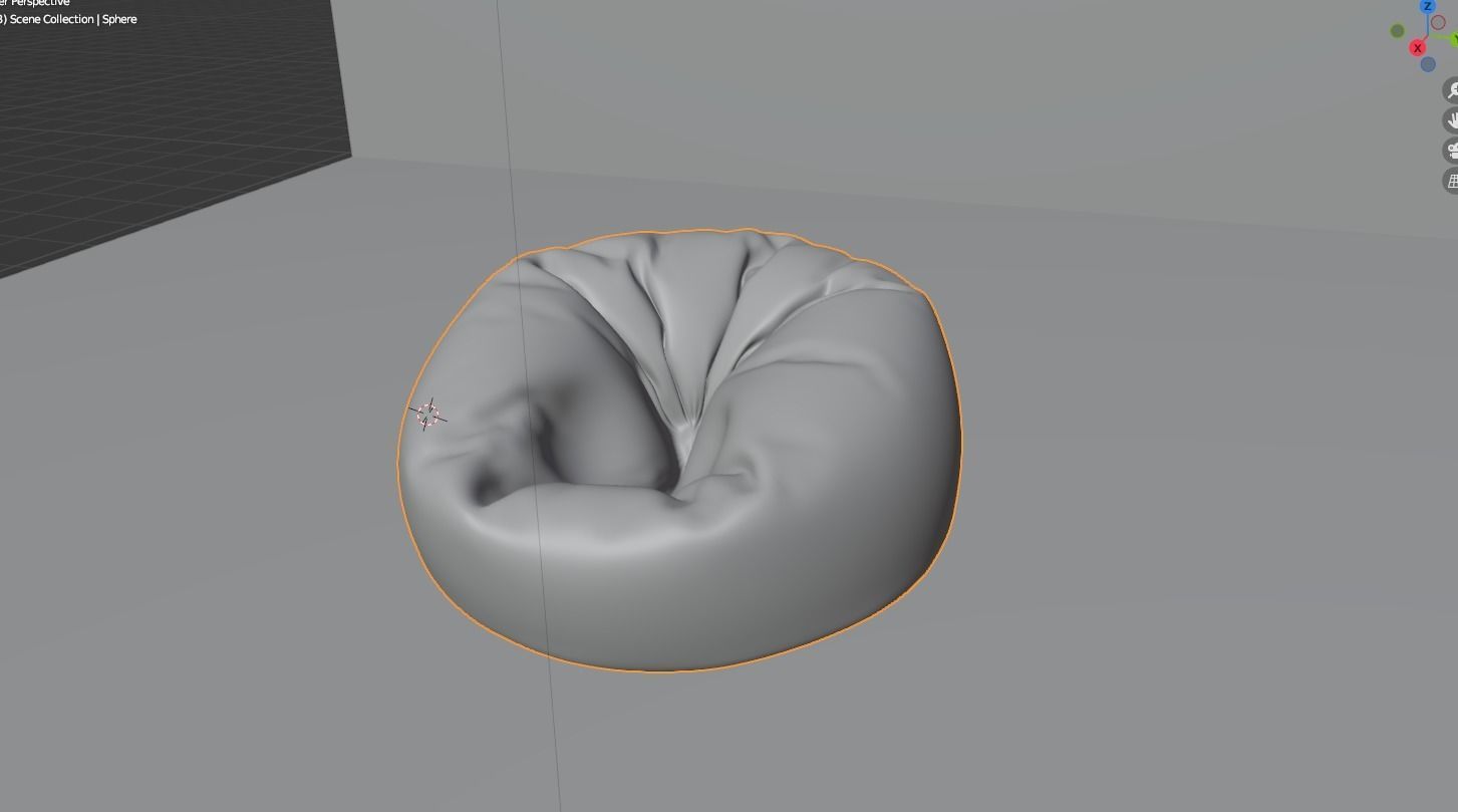 a soft bean bag chair 3D model_5