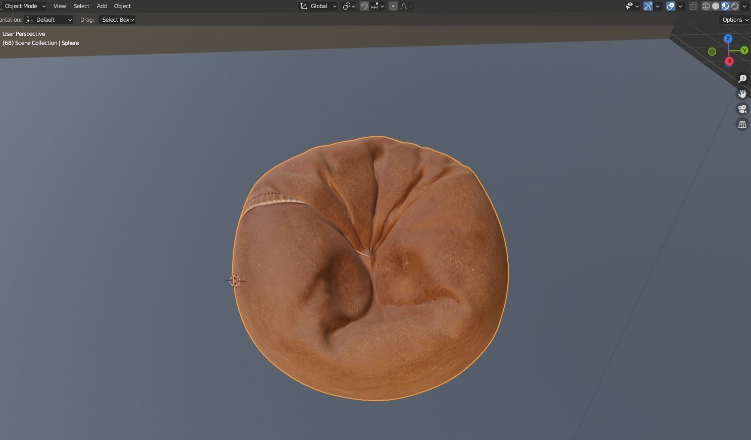 a soft bean bag chair 3D model_6