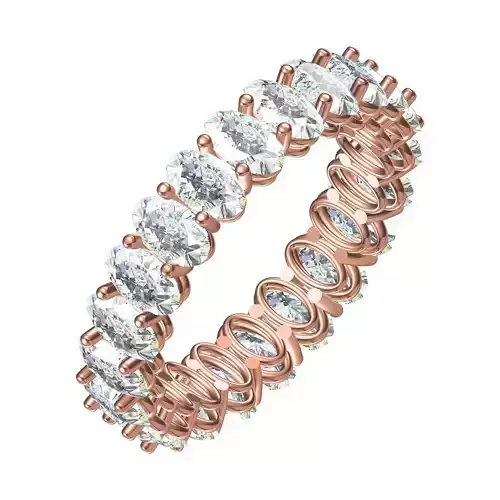 Oval Diamond Solitaire Eternity Band 3D print model