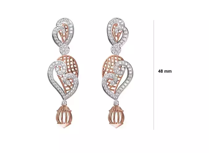 Women Long Earring STL JCD Details 3D print model
